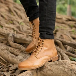 Stylish Tan Leather Ankle Boot for Men