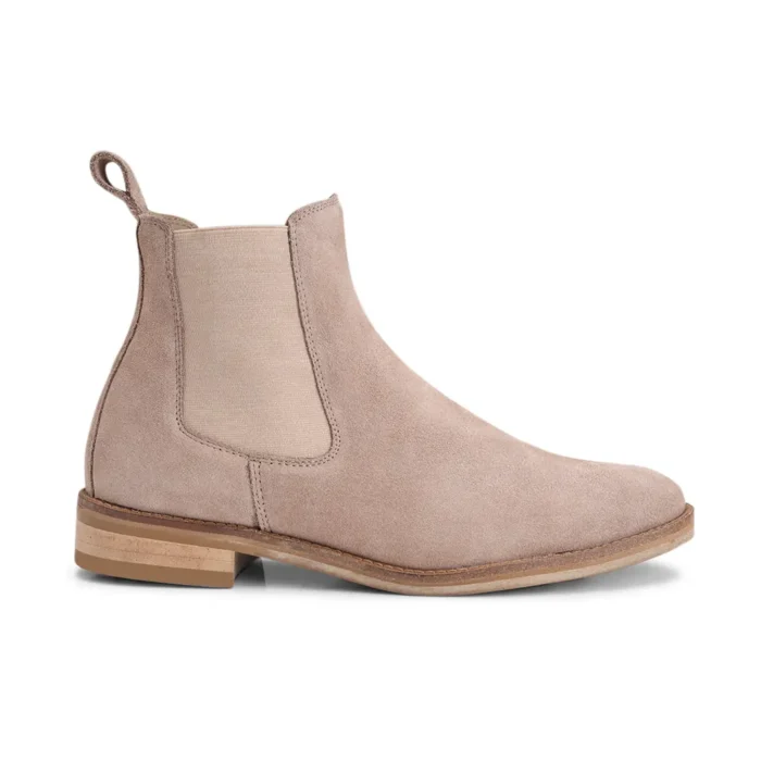 Taupe Suede Leather Chelsea Boot