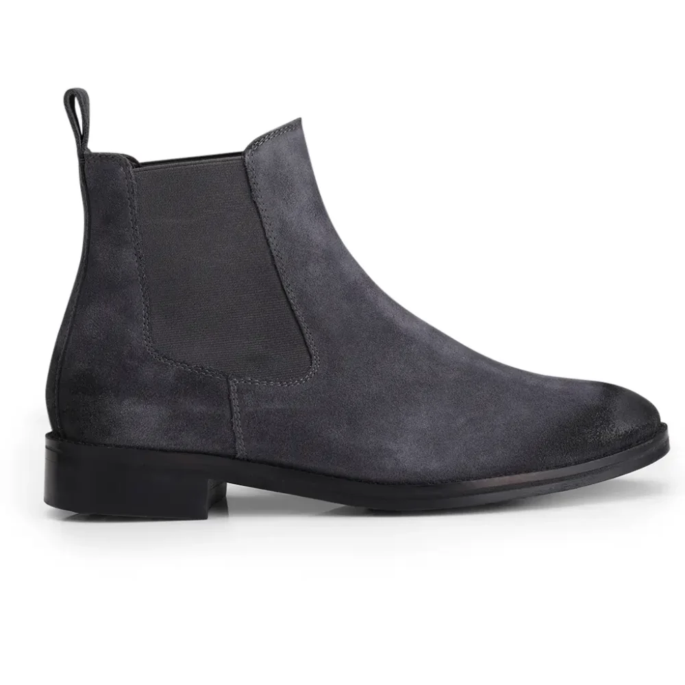 Grey Suede Leather Chelsea Boot - Image 7