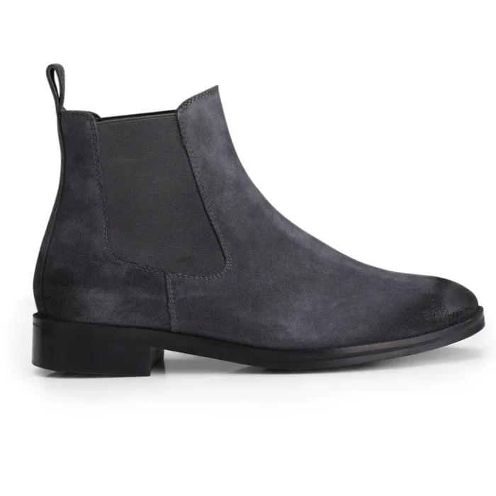 Grey Suede Leather Chelsea Boot