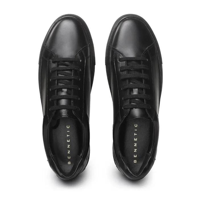 Onyx Black Leather Sneaker