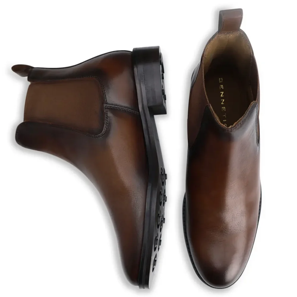 Plush Hand-Painted Leather Chelsea Boot - Image 3