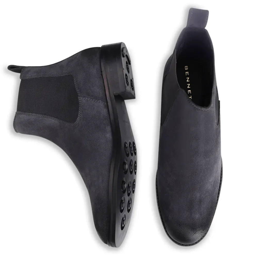 Grey Suede Leather Chelsea Boot - Image 2