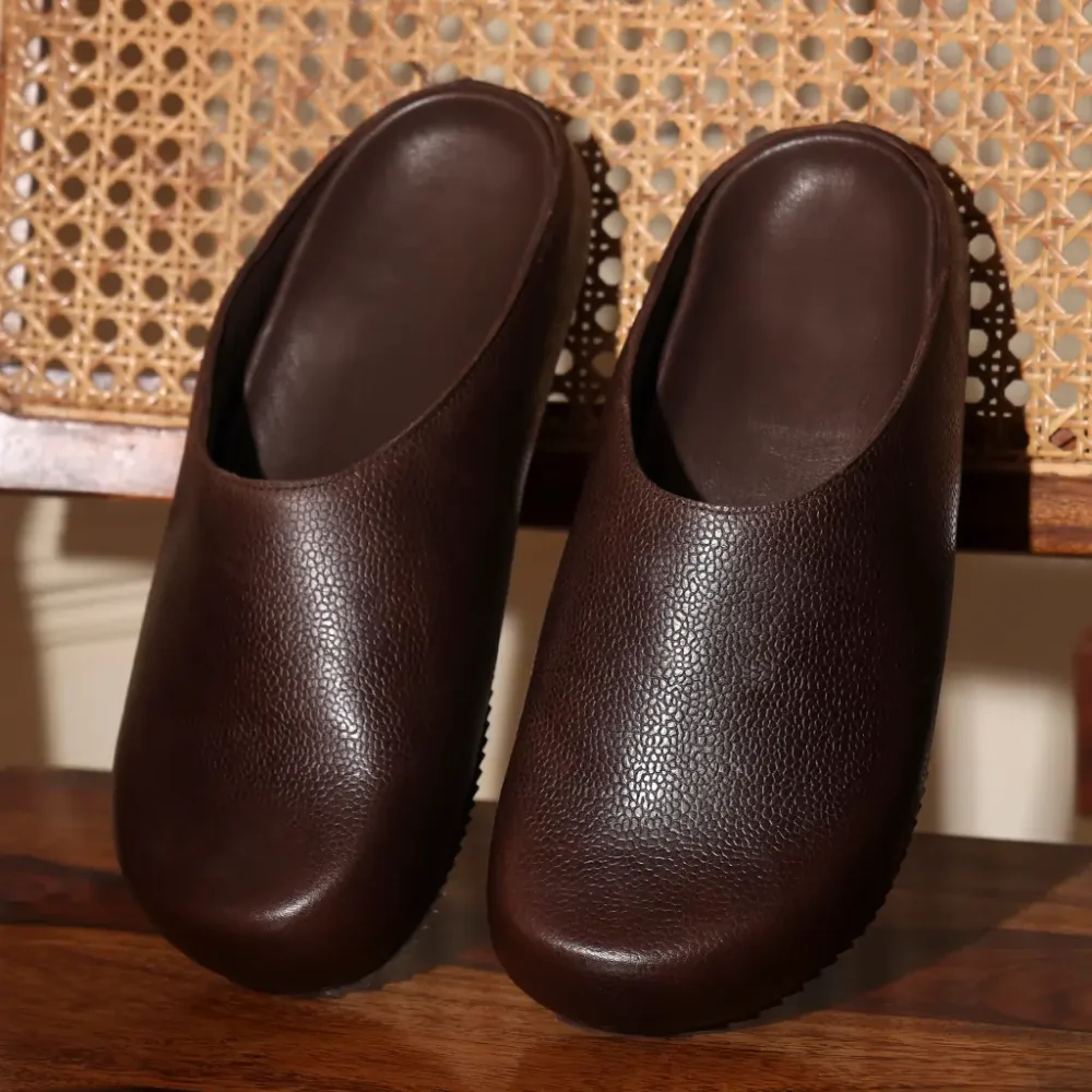 Penny Brown Leather Mules - Image 6