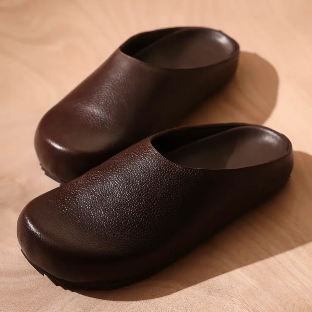 Penny Brown Leather Mules - Image 7